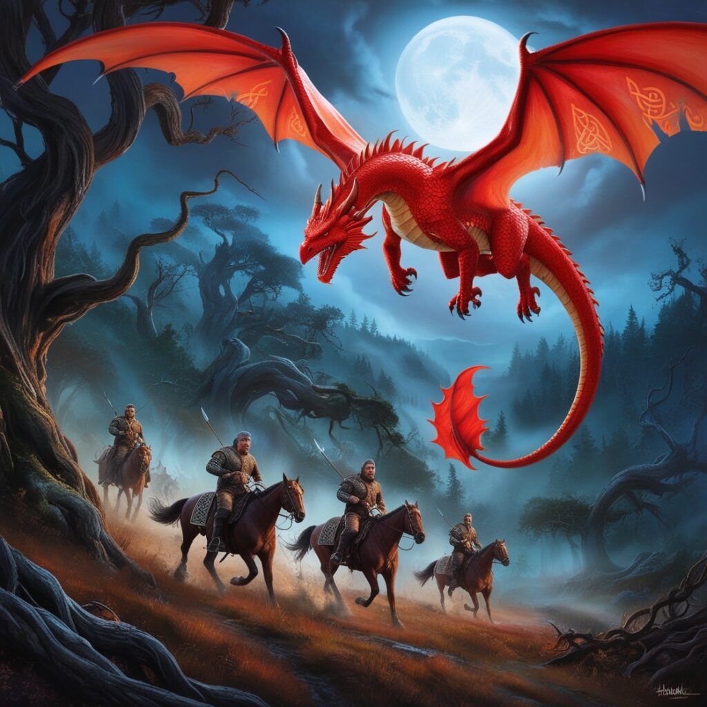 Dragon against riders