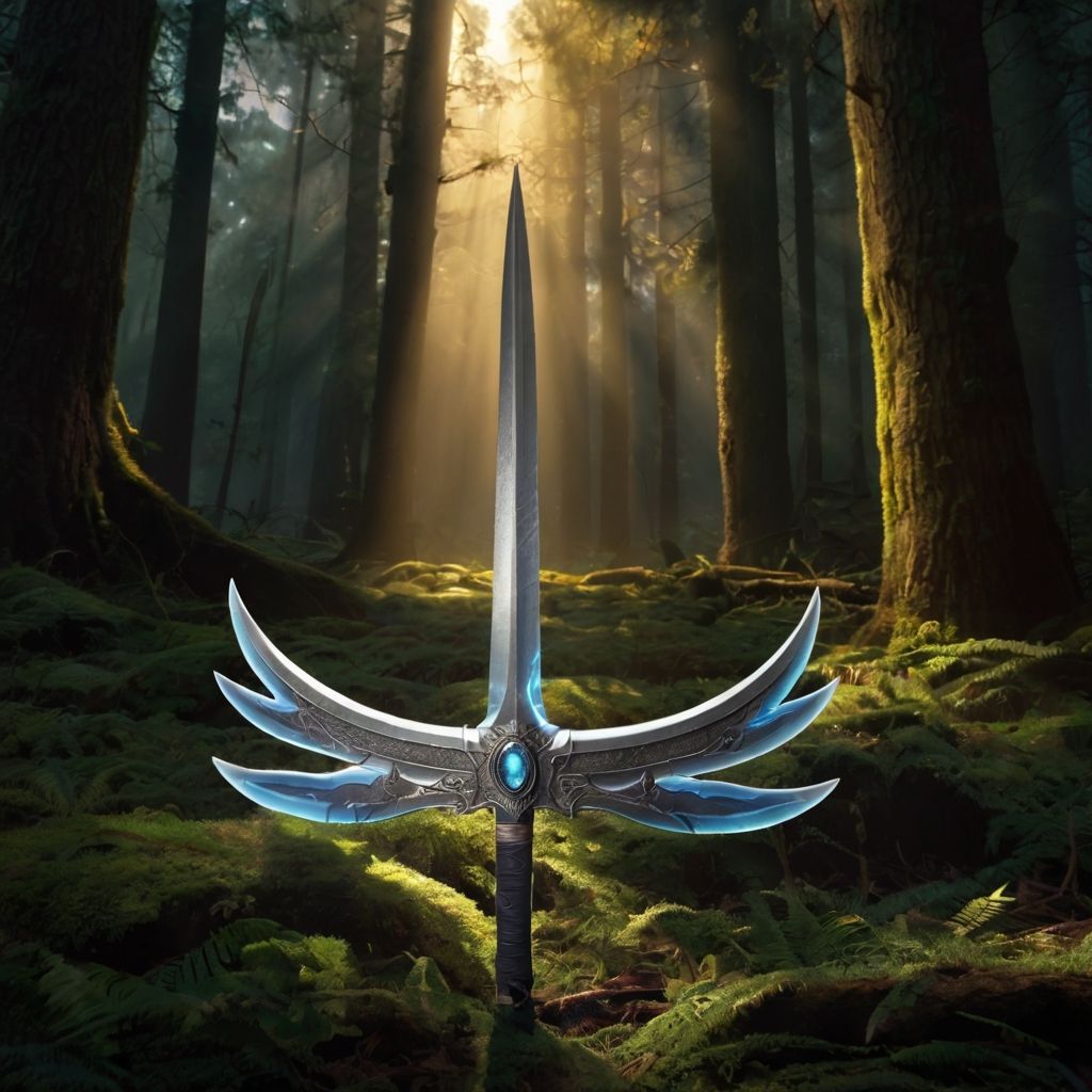 Magical sword in the forest