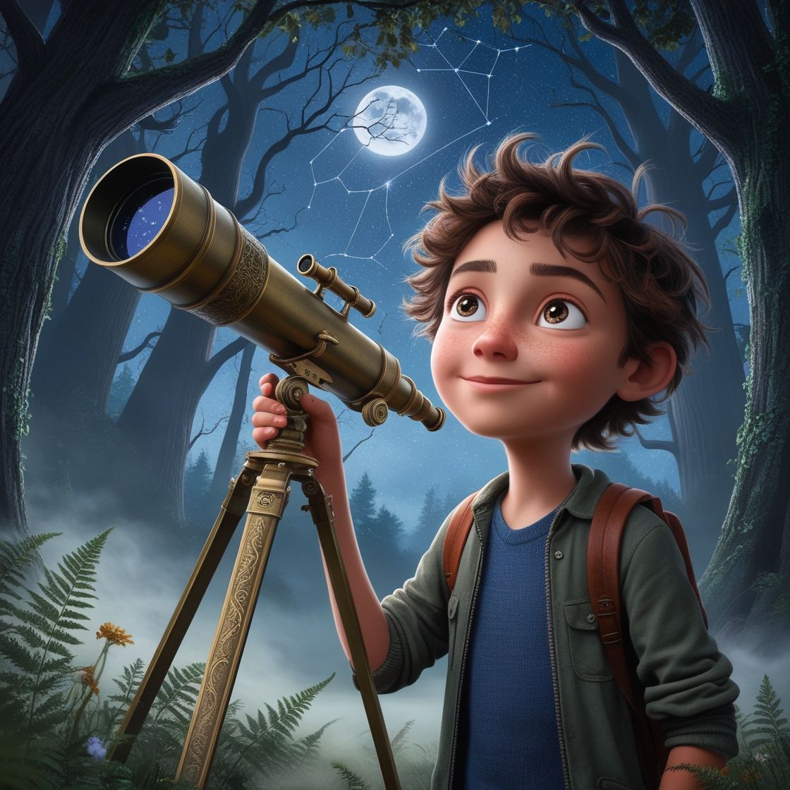 Boy with a telescope